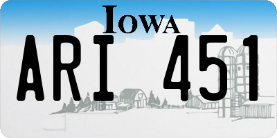 IA license plate ARI451
