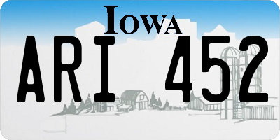 IA license plate ARI452