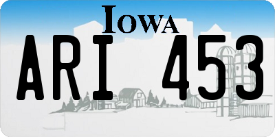 IA license plate ARI453