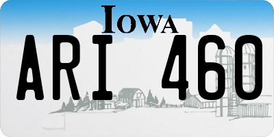 IA license plate ARI460