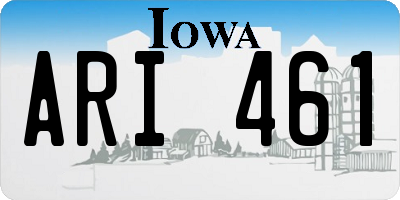 IA license plate ARI461