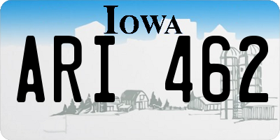 IA license plate ARI462