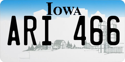 IA license plate ARI466