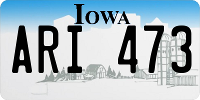 IA license plate ARI473