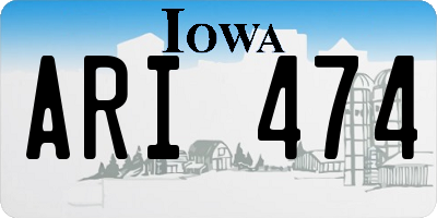 IA license plate ARI474