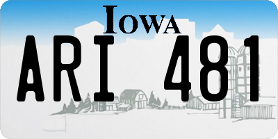 IA license plate ARI481