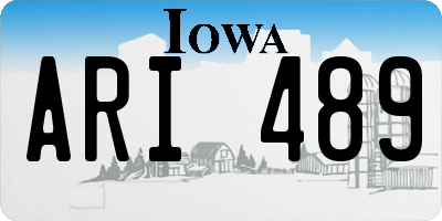 IA license plate ARI489