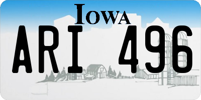 IA license plate ARI496