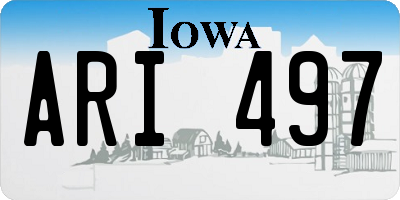 IA license plate ARI497
