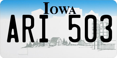 IA license plate ARI503