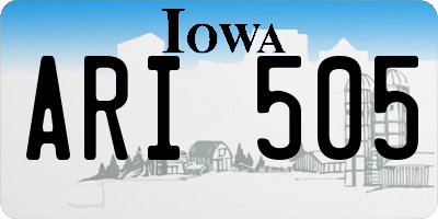 IA license plate ARI505