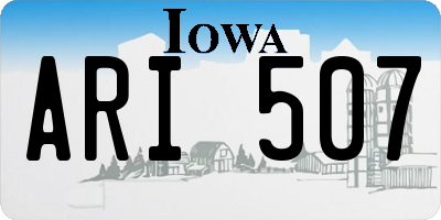 IA license plate ARI507