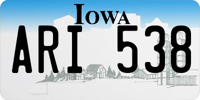 IA license plate ARI538