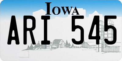 IA license plate ARI545
