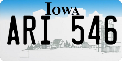 IA license plate ARI546