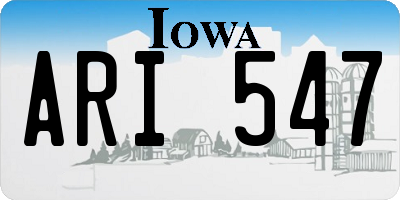 IA license plate ARI547