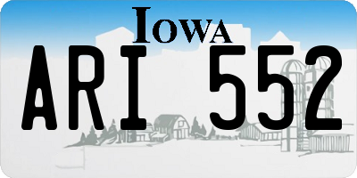 IA license plate ARI552