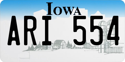 IA license plate ARI554