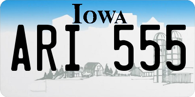 IA license plate ARI555