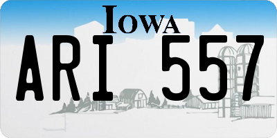 IA license plate ARI557