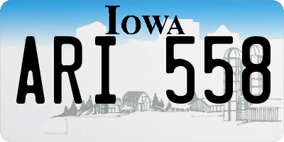IA license plate ARI558