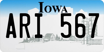 IA license plate ARI567