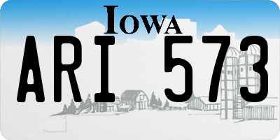 IA license plate ARI573