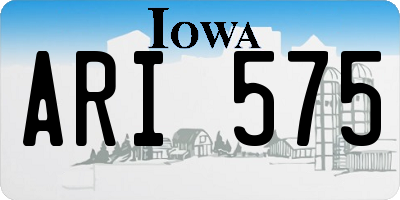 IA license plate ARI575