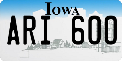 IA license plate ARI600