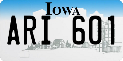 IA license plate ARI601