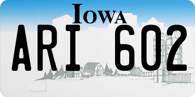 IA license plate ARI602