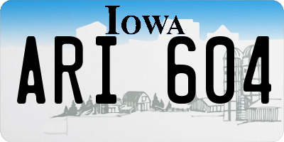 IA license plate ARI604