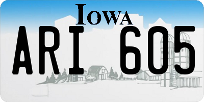 IA license plate ARI605