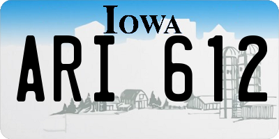 IA license plate ARI612