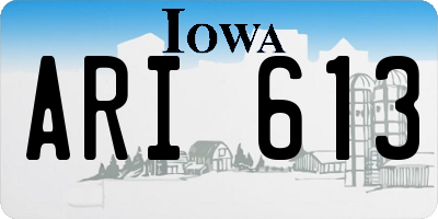 IA license plate ARI613