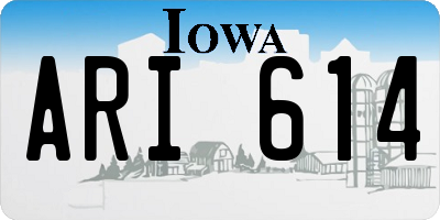 IA license plate ARI614