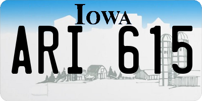 IA license plate ARI615