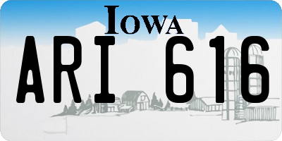 IA license plate ARI616