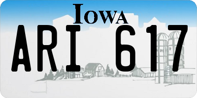 IA license plate ARI617