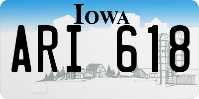 IA license plate ARI618