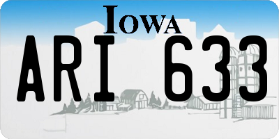IA license plate ARI633