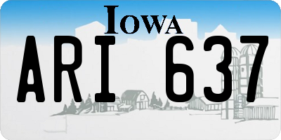 IA license plate ARI637