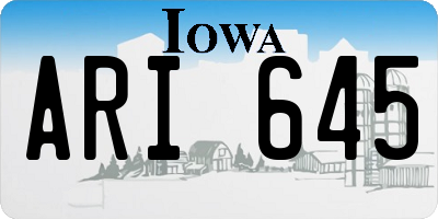 IA license plate ARI645