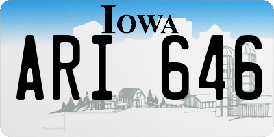 IA license plate ARI646