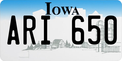 IA license plate ARI650