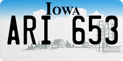 IA license plate ARI653