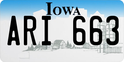 IA license plate ARI663