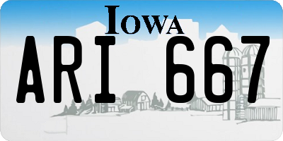 IA license plate ARI667