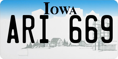 IA license plate ARI669