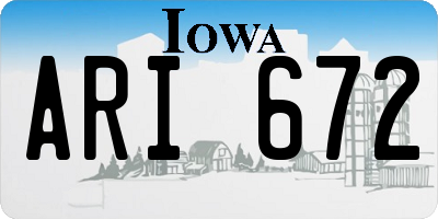 IA license plate ARI672